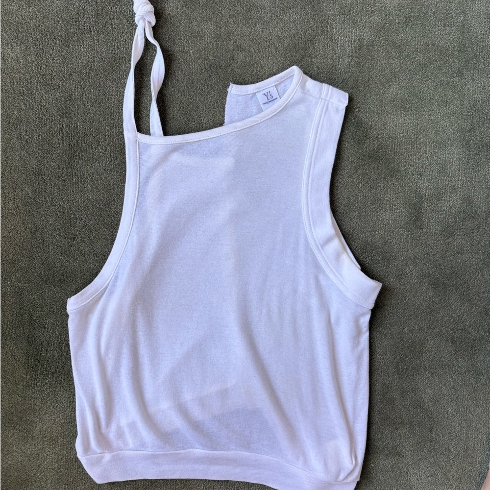 Y’s Yohji Yamamoto White Asymmetric Tank Top -